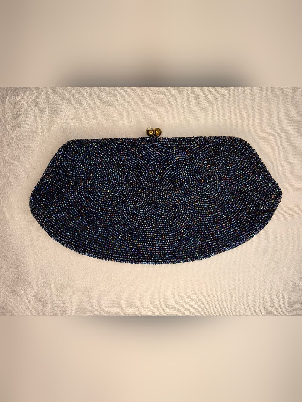 Vintage 1960s Walborg Hand-Beaded Clutch | Made in Belgium | Original Mirror